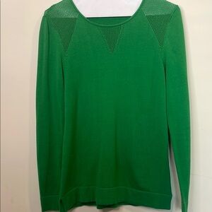 Calvin Klein Green Crew Neck Sweater with Fine Knit Texture